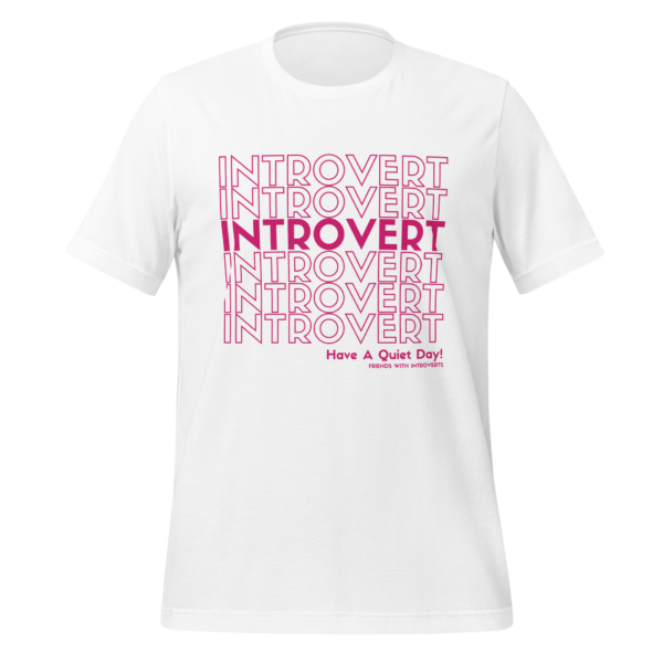 Introvert Unisex Magenta Text on White